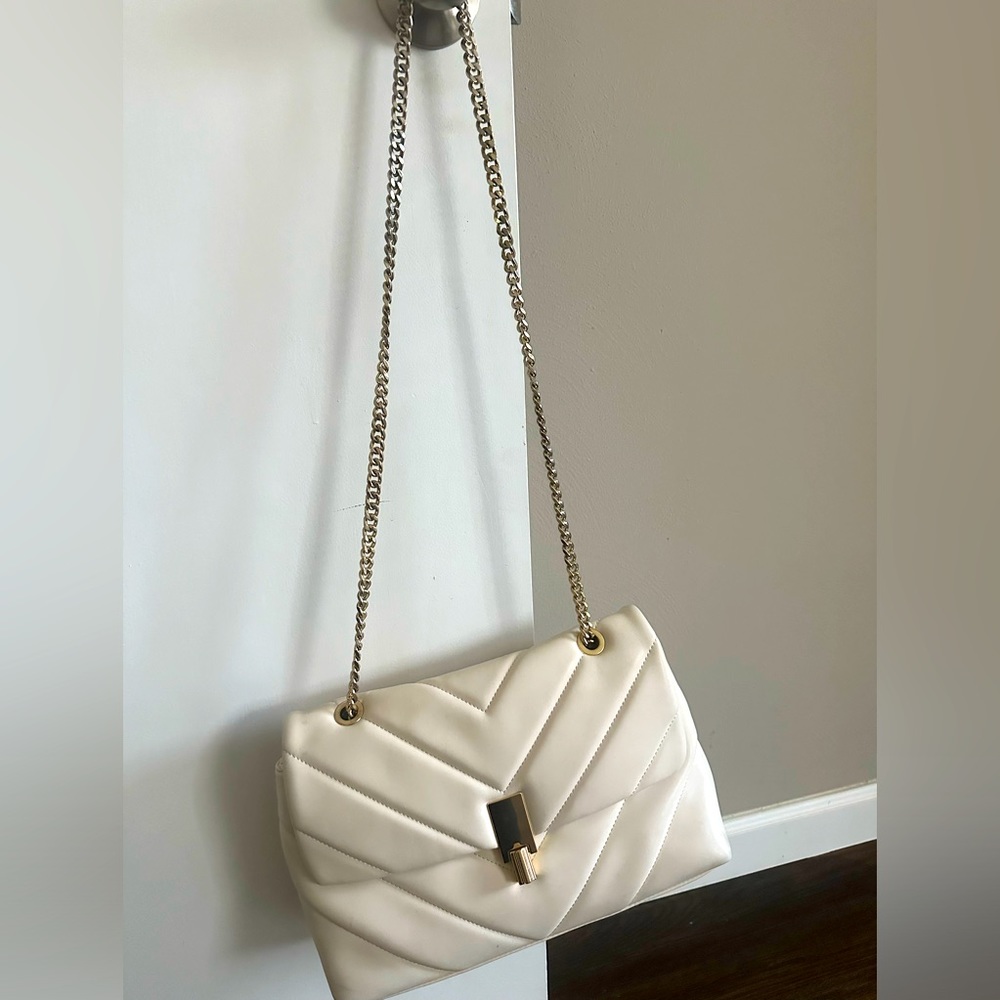 Cream Aldo purse with gold detail